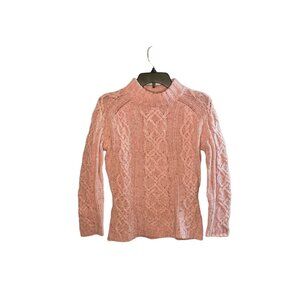 Vintage Tracy Reese Sweater women’s Size Medium wool blend pink cable knit